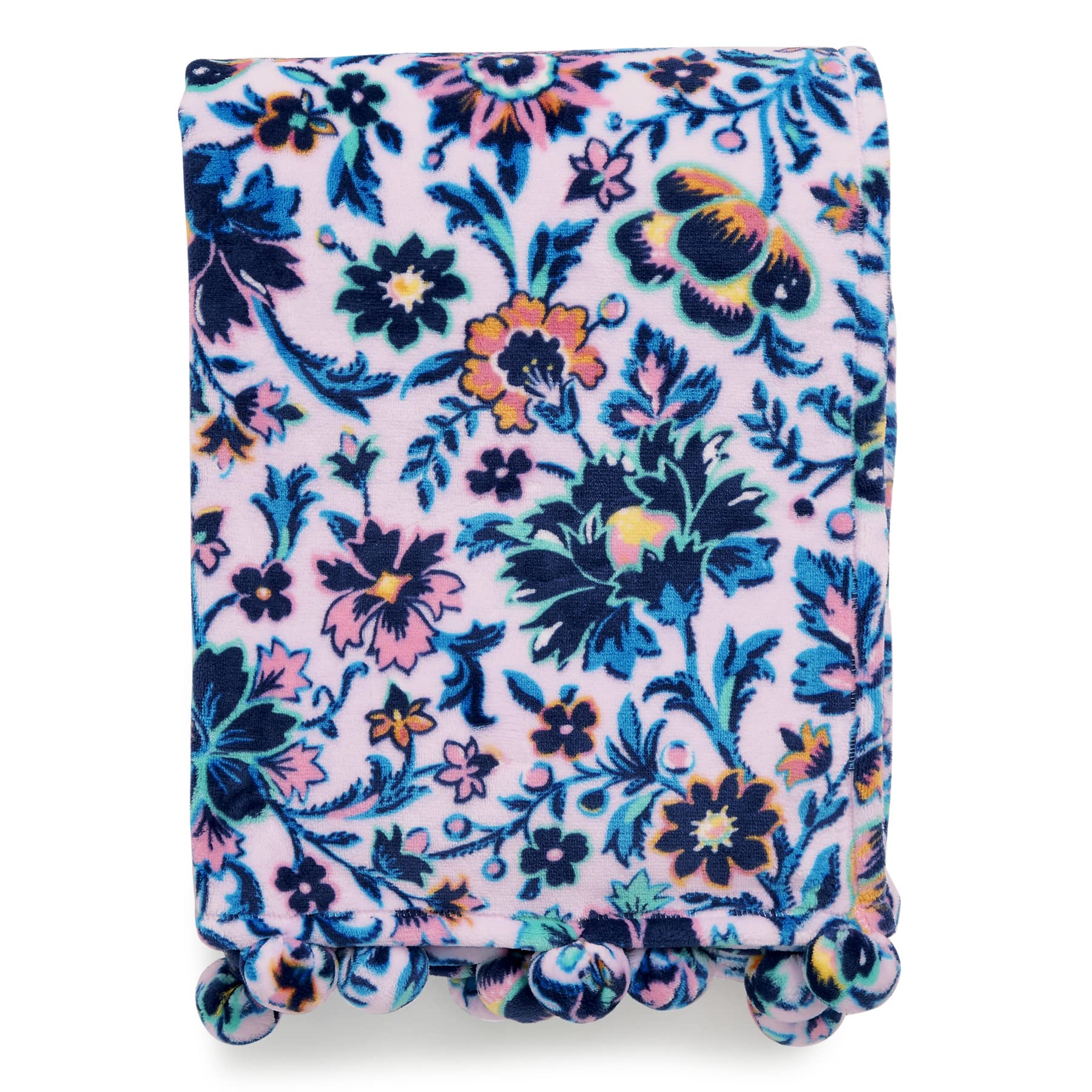 Vera Bradley Women'S Fleece Plush Throw Blanket, Cloud Vine Multi, 80 X 50