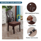 Genina Waterproof Seat Covers For Dining Room Chair Covers Waterproof Dining Chair Covers (6 Pcs-Rear-Covered, Chocolate)