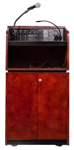 Oklahoma Sound 950/901-My/Wt Veneer Sound Lectern With Base, Mahogany/Walnut