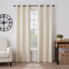 Eclipse Gabriella Grommet Top Curtains for Bedroom, Single Panel, 40'' x 84'', Ivory
