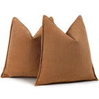 Zwjd Orange Pillow Covers 16X16 Set Of 2 Chenille Pillow Covers With Elegant Design Soft And Luxurious Decorative Throw Pillows