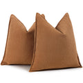 Zwjd Orange Pillow Covers 24X24 Set Of 2 Chenille Pillow Covers With Elegant Design Soft And Luxurious Decorative Throw Pillows