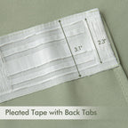 MIULEE Sage Green 96 Back Tab Curtains, 2 Panels, Light Blocking Thermal Insulated Room Darkening Drapes for Living Room/Bedroom