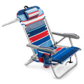 Homevative Cooler+ Folding Backpack Beach Chair with 5 Positions, Towel bar, XL Cooler Pouch, Storage Net, Cup and Phone Holder,