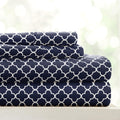 Linen Market 4 Piece King Bedding Sheet Set (Navy Quatrefoil) - Sleep Better Than Ever With These Ultra-Soft & Cooling Bed Sheet