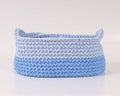 Handmade Cotton Rope Woven Storage Basket With Handles