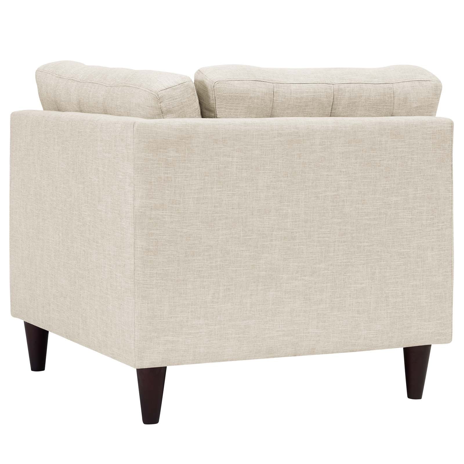 Modway Empress Upholstered Fabric Corner Sofa Beige