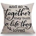 Swono Farmhouse Style Decorative Throw Pillow Case Cushion Cover 18 X 18 For Sofa Couch Cotton Linen And So Together They Built