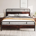 Allewie King Size Platform Bed Frame with Wooden Headboard and Footboard, Heavy Duty 13 Metal Slats Support, Under Bed Storage, 