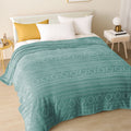 Exclusivo Mezcla Soft Queen Size Blanket, 90X90 Inches Flannel Fleece Blanket, Decorative Geometry Pattern, Lightweight Plush Fo