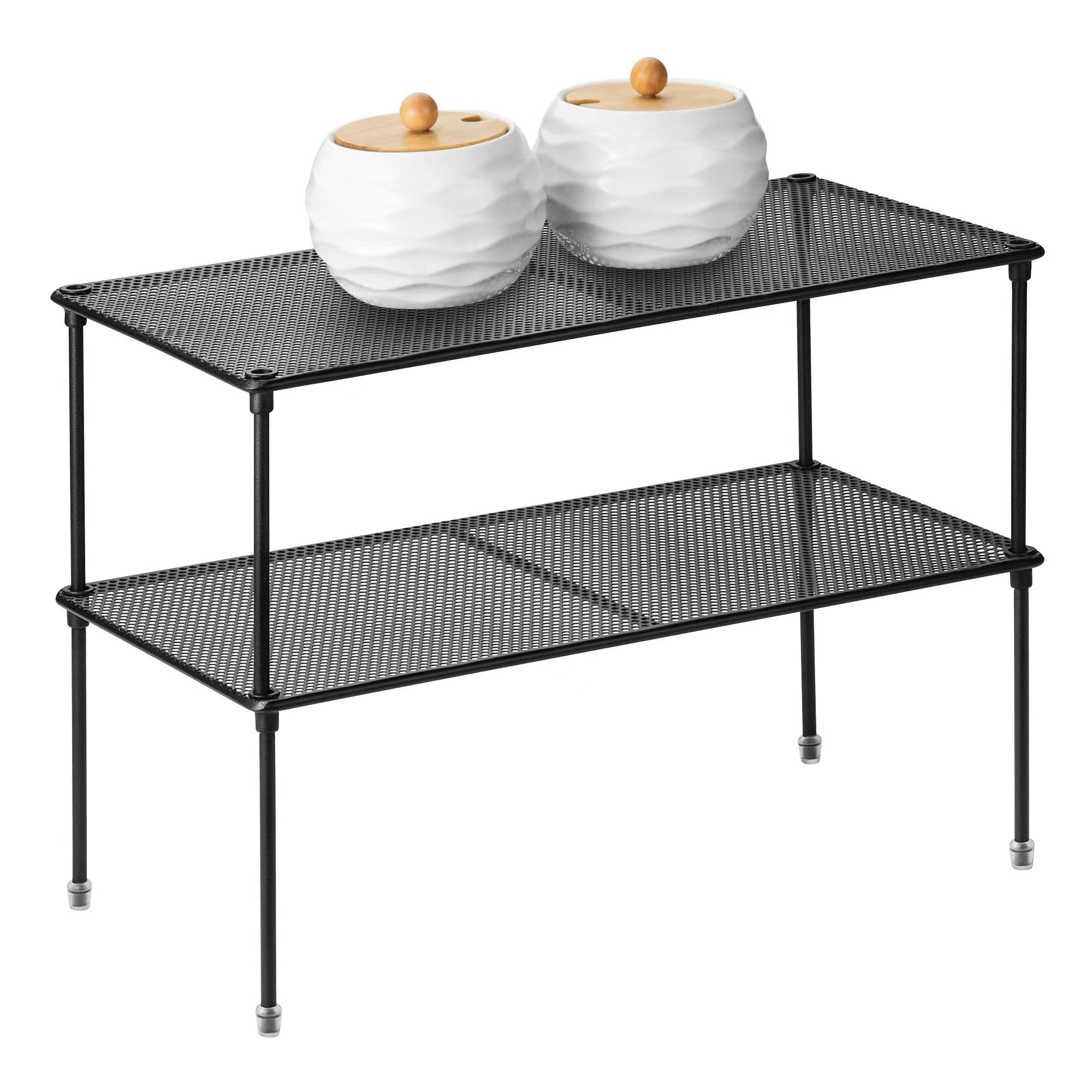 ASTOTSELL 2-Pack Kitchen Cupboard Shelf Organizer for Cabinet, Expandable & Stackable Counter Cupboard Organiser, Storage Rack f