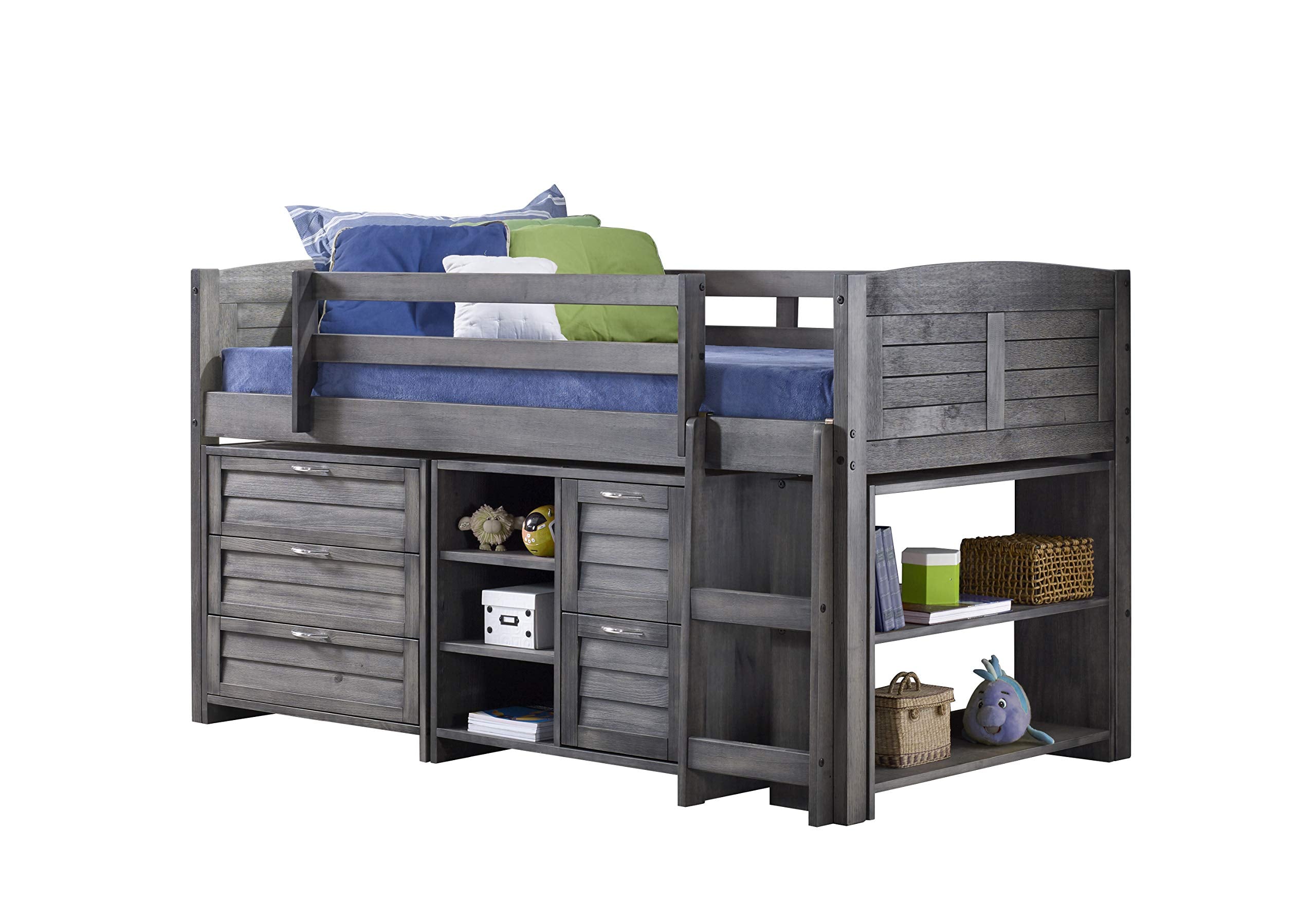 Donco Kids Louvered Low Loft, Twin