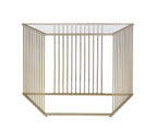 Acme Oaklie Sofa Table in Champagne and Clear Glass