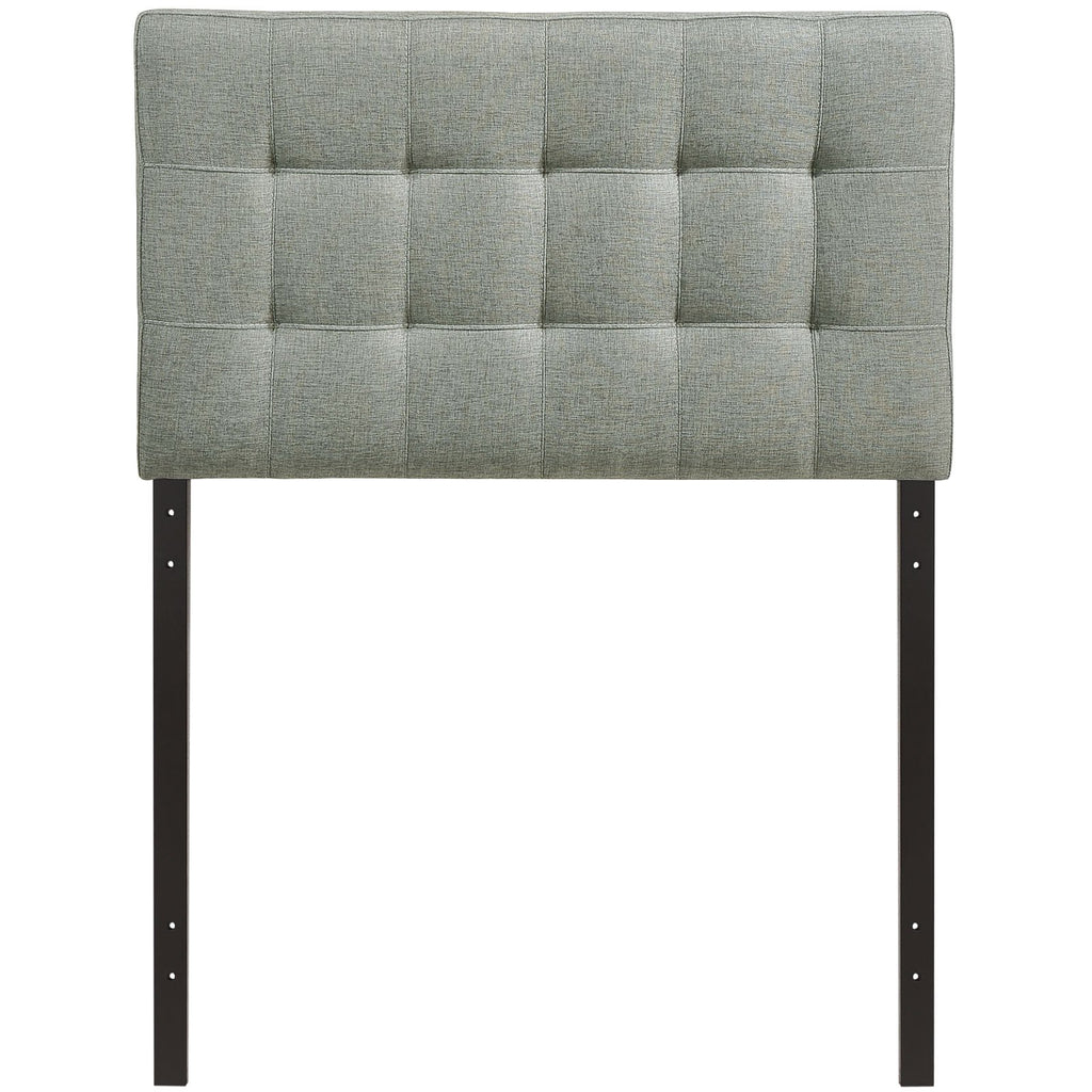 Modway Lily Tufted Linen Fabric Upholstered Twin Headboard in Gray