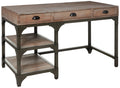 Acme Gorden 3-Drawer Wooden Writing Desk in Weathered Oak and Antique Silver
