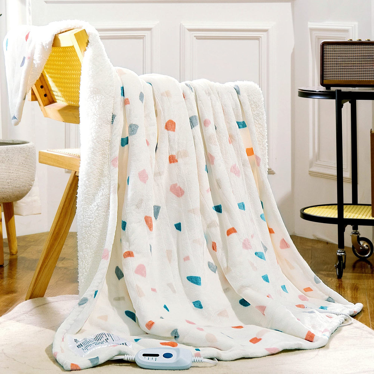 Soganasa Heated Blanket Throw 50'X60' - Machine Washable Electric Throw Blanket Printed Heated Throw Blanket With Etl & Fcc Ce