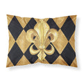 'Caroline'S Treasures 8125Pillowcase Black And Gold Fleur De Lis New Orleans Moisture Wicking Fabric Standard Pillowcase, Large