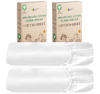 California Design Den 2-Pack 100% Organic Cotton Fitted Sheets Cal King Size Percale Only, Gots Certified, Soft & Crisp, Cooling, Lightweight, Snug-Fit 2X Deep Pocket Fitted Sheet - White