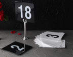 New Star Foodservice 23114 1-25 Double Sided Table Numbers, 4'' X 4'' Inch, White