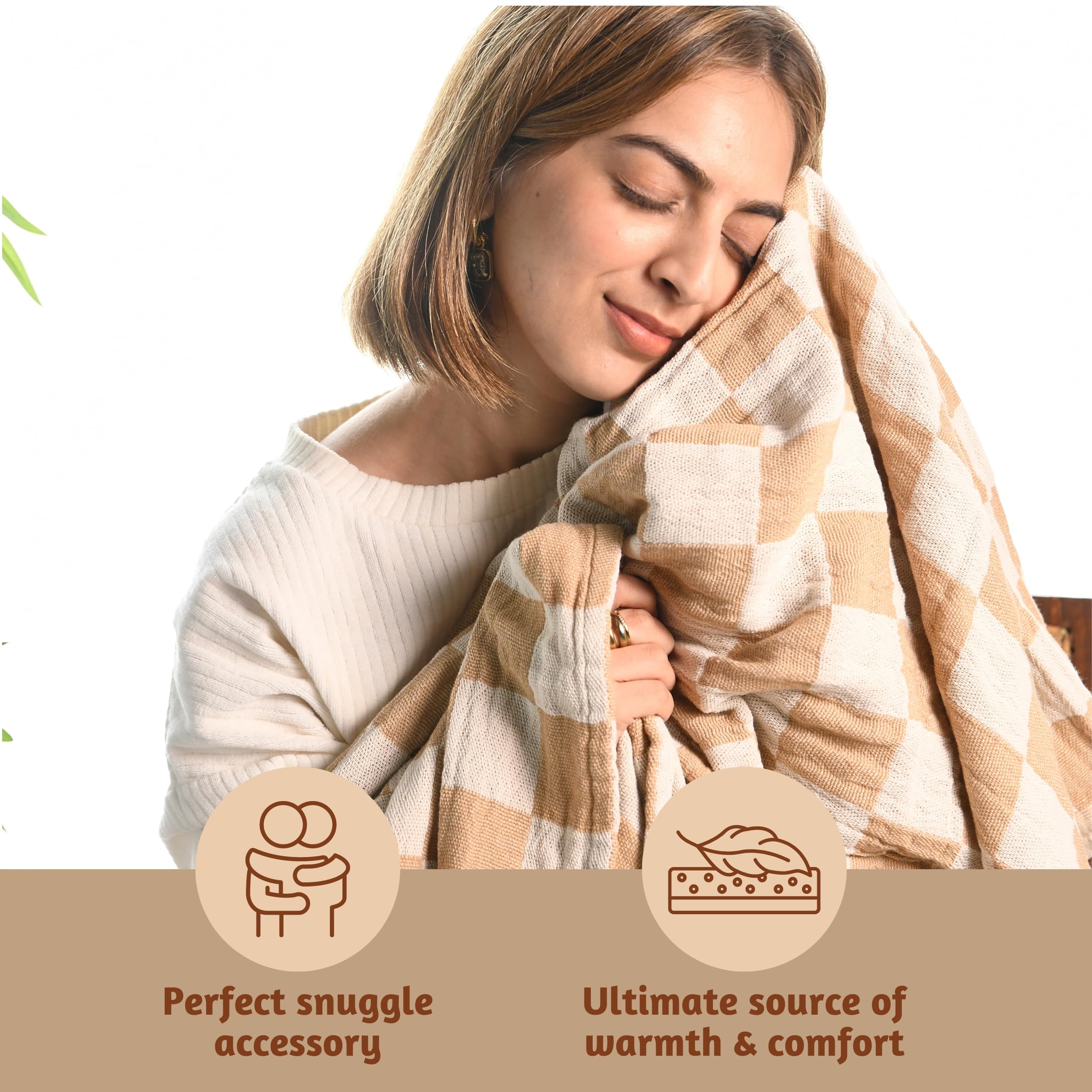 Folkulture Fall Throws For Couch 50'' X 60'', 100% Recycled Cotton Couch Blanket And Throws For Chair, Throw Blanket For Couch O