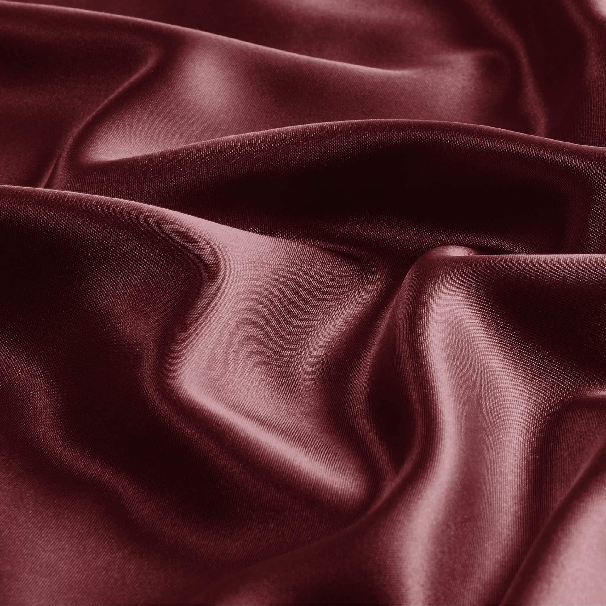 Bedelite Satin Pillowcase With Zipper 2 Pack, Burgundy Pillow Cases Standard Size, Super Soft And Cooling Similar To Silk Pillow