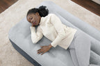 SLEEPLUX Twin Air Mattress Grey Tough Guard Built-in Pump 15" Raised Airbed
