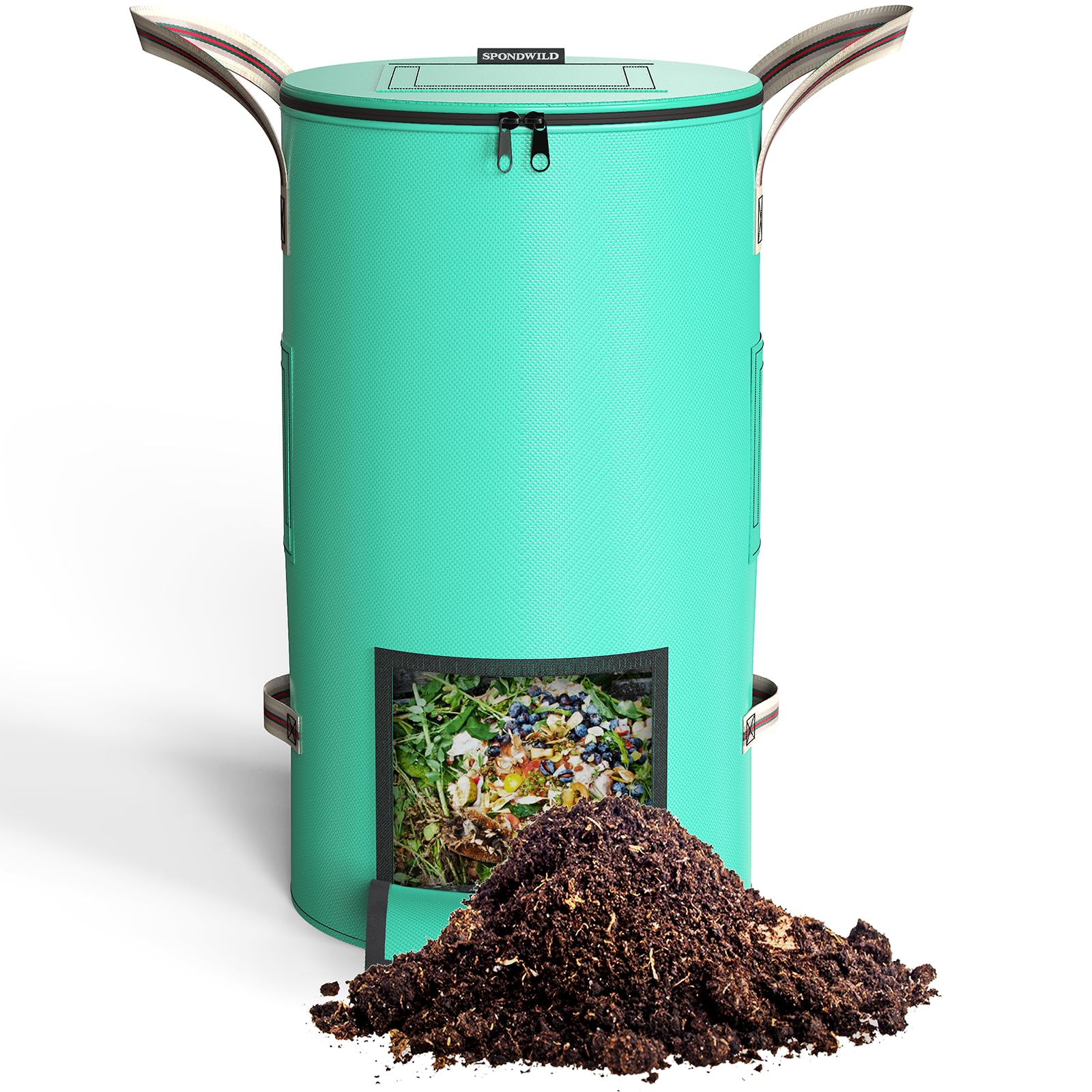 SPONDWILD Compost Bin Outdoor - 43 Gallon Breathable Thickened Reusable Garden Yard Waste Bags, Composting Bin for Outside Garde