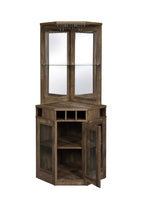 Coaster Furniture Corner Stemware Rack Rustic Oak Bar Cabinet 182303