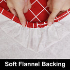 Spotjoy Rectangle Table Cloth Cover, Elastic Fitted Flannel Backed Plastic Table Covers For 6 Foot Folding Tables, Waterproof Vi