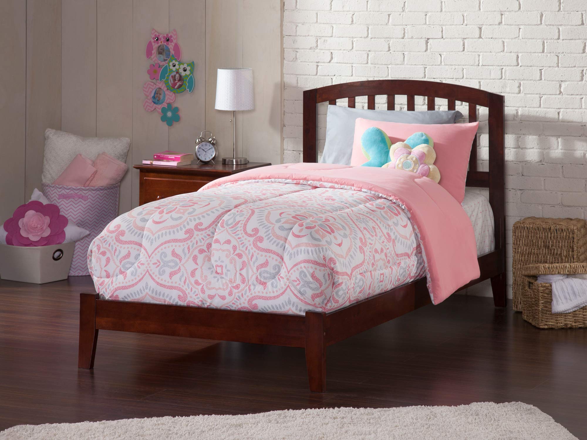 Afi Richmond Twin Xl Size Bed With Charging Station In Walnut