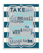 Stupell Home D  cor Boy's Take Me To The Ocean Wall Plaque Art, 10 x 0.5 x 15, Proudly Made in USA
