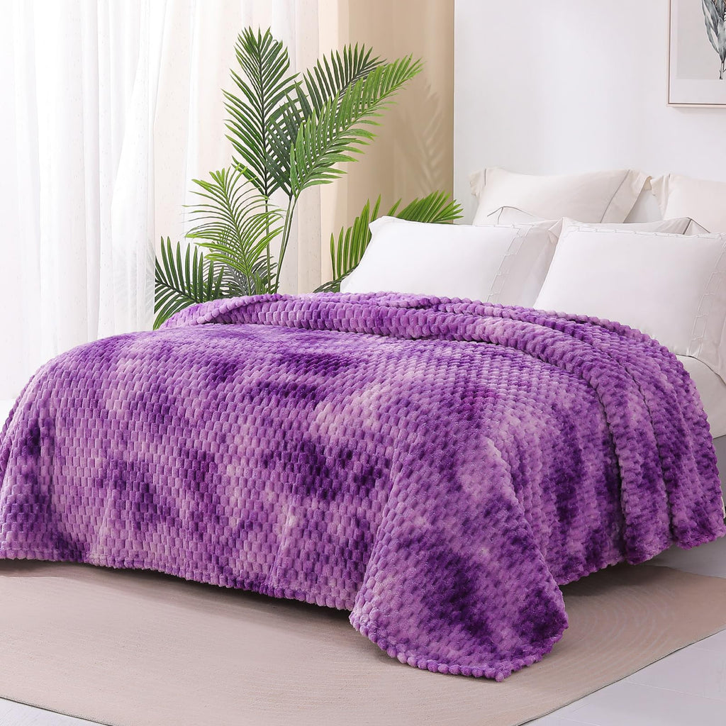 Exclusivo Mezcla Twin Size Soft Fleece Blanket, 90X66 Inches 3D Clouds Stylish Jacquard Velvet Blanket For Bed, Cozy Soft Lightw
