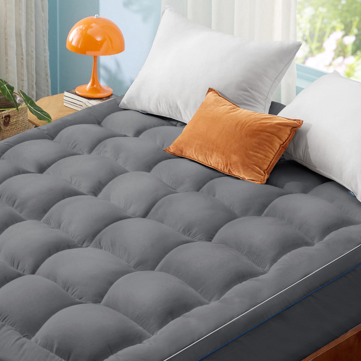 Bedsure King Mattress Topper - Pillow Top Mattress Pad Cover With Deep Pocket Fits Up To 21 Inches, Plush Soft Bed Topper For Ba
