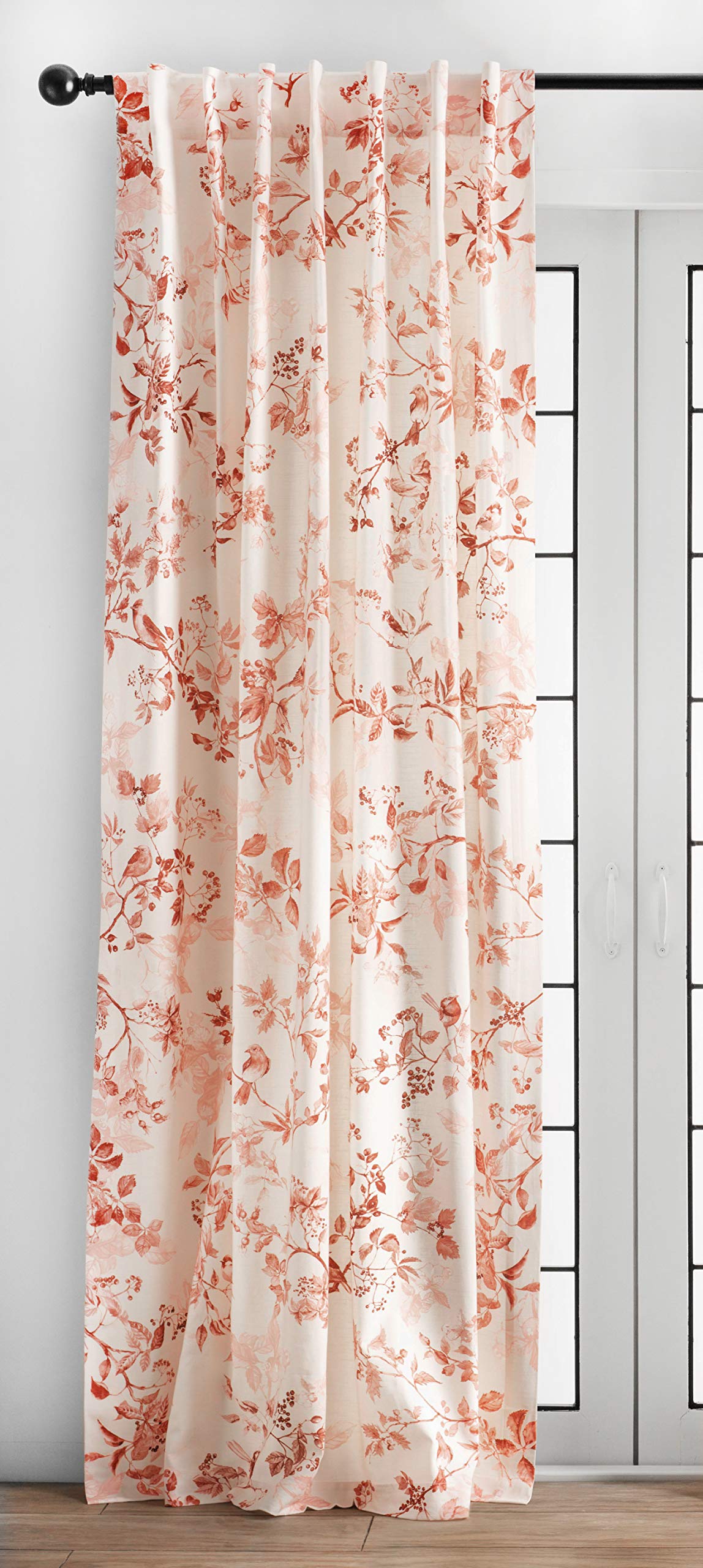 Maison D' Hermine 100% Cotton Curtain - 50'X84' Terracotta Decorative Curtain - Aesthetic Curtains For Farmhouse, Kitchen & Be
