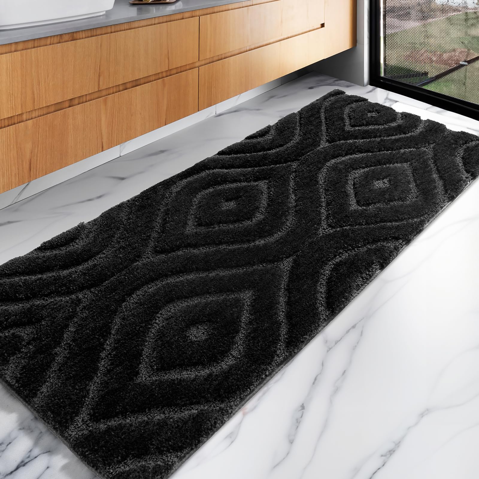 Dexde Bathroom Rugs Runner 24X72 Long Bathroom Rug Non Slip Soft Washable Large Bath Mats For Bathroom Bedroom Hallway Kitchen F