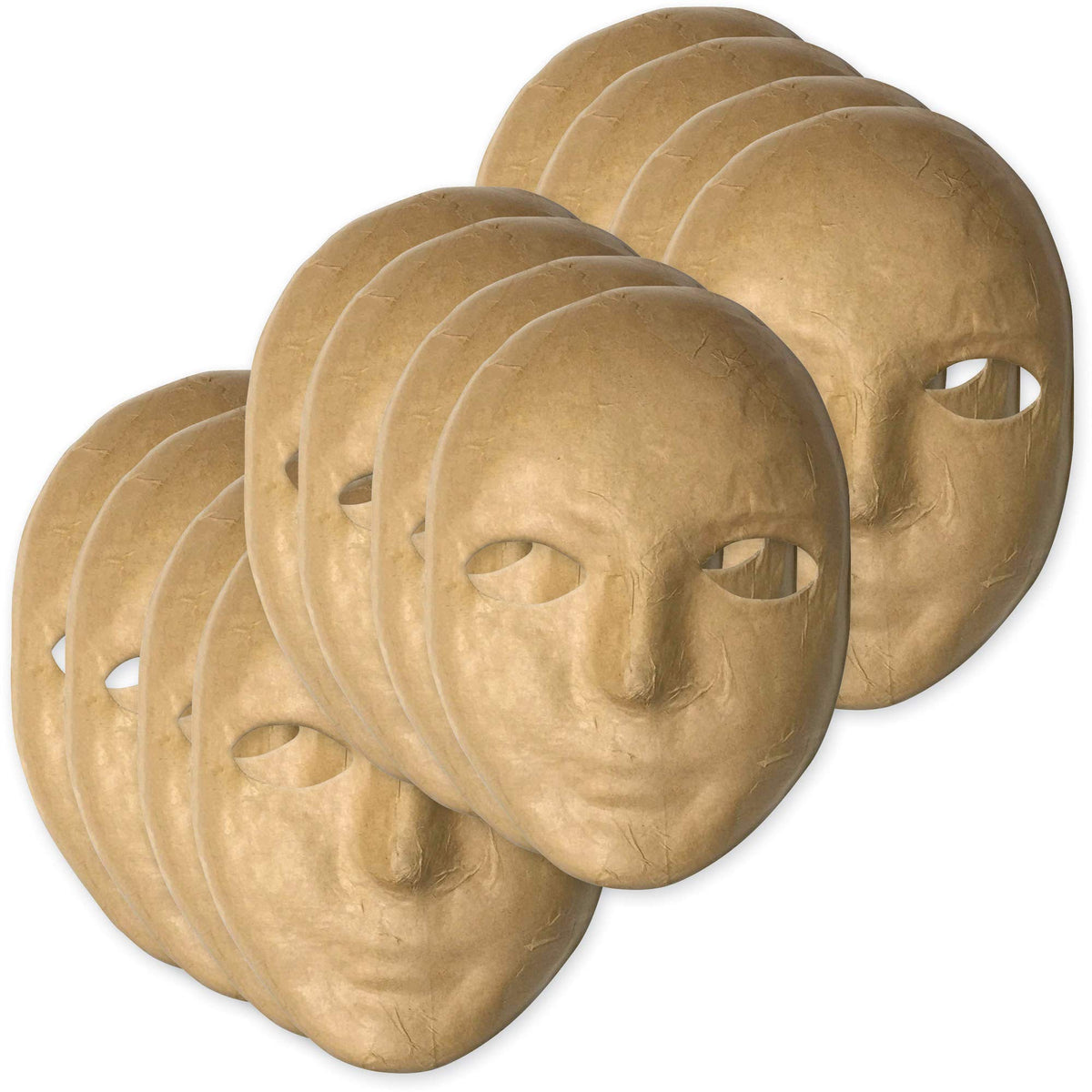 Creativity Street Paper Mache Mask Activity Kit, Natural 12 per Set