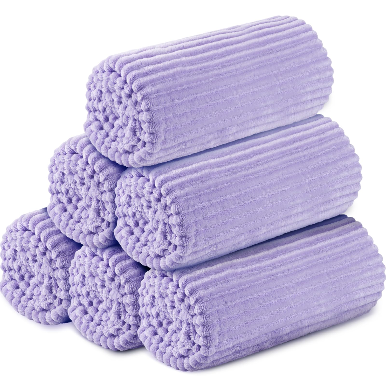 Buryeah 6 Pcs Flannel Throw Blanket Bulk 50 x 60 in Sleepover Blankets Outdoor Wedding Throw Lightweight, Oeko-TEX Standard 100 