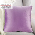 Nestl Throw Pillow Covers, Cozy Velvet Decorative Outdoor Pillow Covers 18X18 Inches, Soft Solid Cushion Covers For Sofa, Bed And Car, Set Of 4 - Lavender