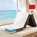 Hanherry 4 Inch Foldable Mattress Twin Size, Tri-Folding Portable Memory Foam Topper Floor Bed with Storage Bag, Washable Cover 