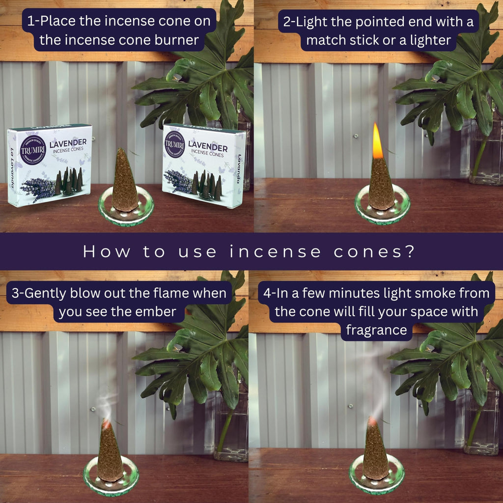 Lavender Incense Cones - Total 20 Cone Incense - Dual Pack Of 10 Insence Cones - Incense Cones Scented - Cone Incense Scents - I
