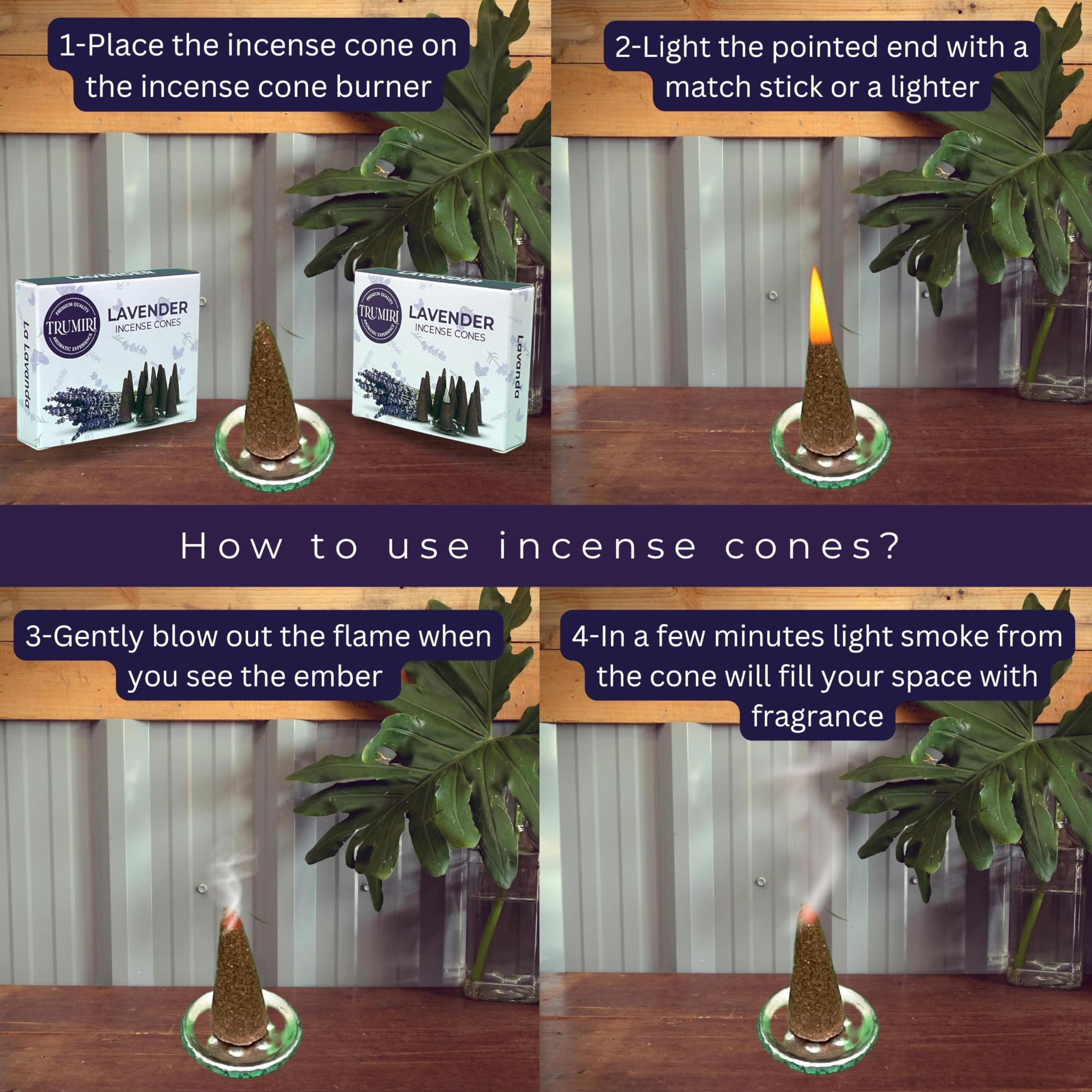 Lavender Incense Cones - Total 20 Cone Incense - Dual Pack Of 10 Insence Cones - Incense Cones Scented - Cone Incense Scents - I