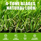 Zgr Premium Artificial Grass 8' X 41' Outdoor Rug, 1.38' Realistic Thick Turf For Garden, Yard, Fake Lawn, Dogs Synthetic Grass Mat, Non-Toxic, Rubber Backed With Drainage Holes, Customized Sizes