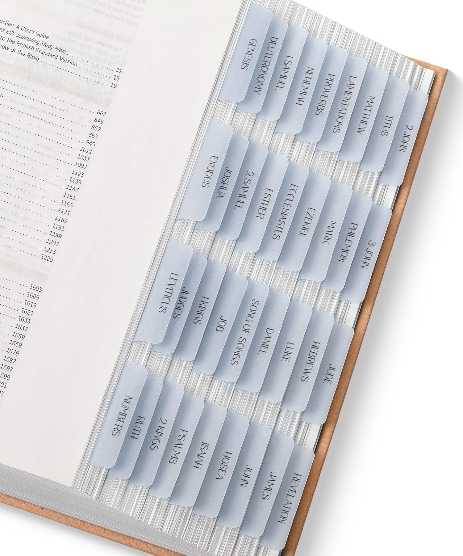 Mr. Pen- Bible Tabs, 75 Tabs, Transparent Dusty Blue Laminated Bible Tabs For Women And Men, Bible Tabs For Study Bible Index Ta