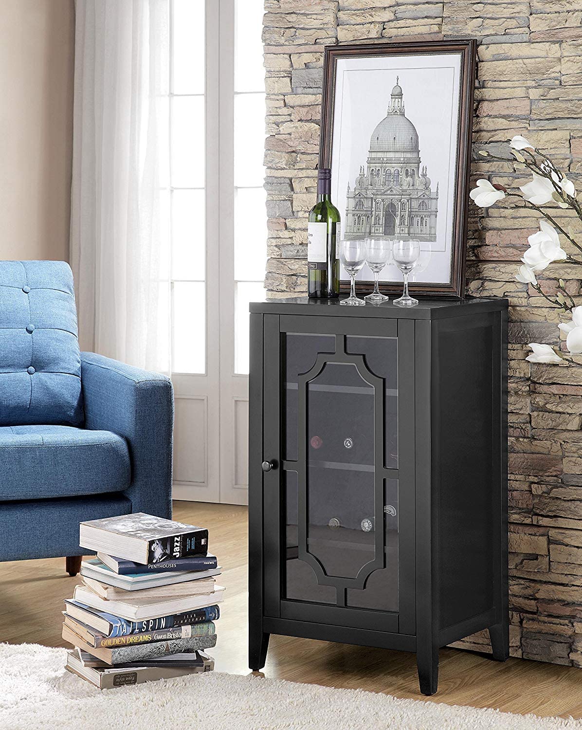 ACME Fina Black Wine Cabinet