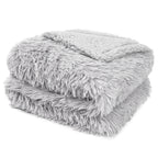 Pavilia Light Gray Fluffy Throw Blanket For Couch, Twin Bed, Fuzzy Blanket For Women Men, Furry Plush Warm Blanket Bed Sofa, Sup