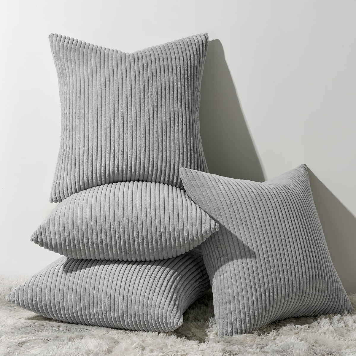 Topfinel Decorative Grey Throw Pillow Covers Cushion Cases, Set Of 4 Soft Velvet Modern Double-Sided Designs, Mix And Match For