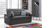 Lilola Home Cody Modern Gray Fabric 70' W Sleeper Sofa with 2 USB Charging Ports and 4 Accent Pillows