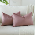Otostar Velvet Soft Solid Decorative Throw Pillow Covers 12 X 20 Inch Pillow Covers Lumbar Cushion Case Couch Pillowcases For Sofa Bed Home Decor Pack Of 2 (Jam)