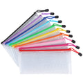 Tamaki 10 Pack Mesh Zipper Pouch Document Waterproof Zip File Bags Plastic Pencil Pouches A6 Size For Classroom Organization Sch