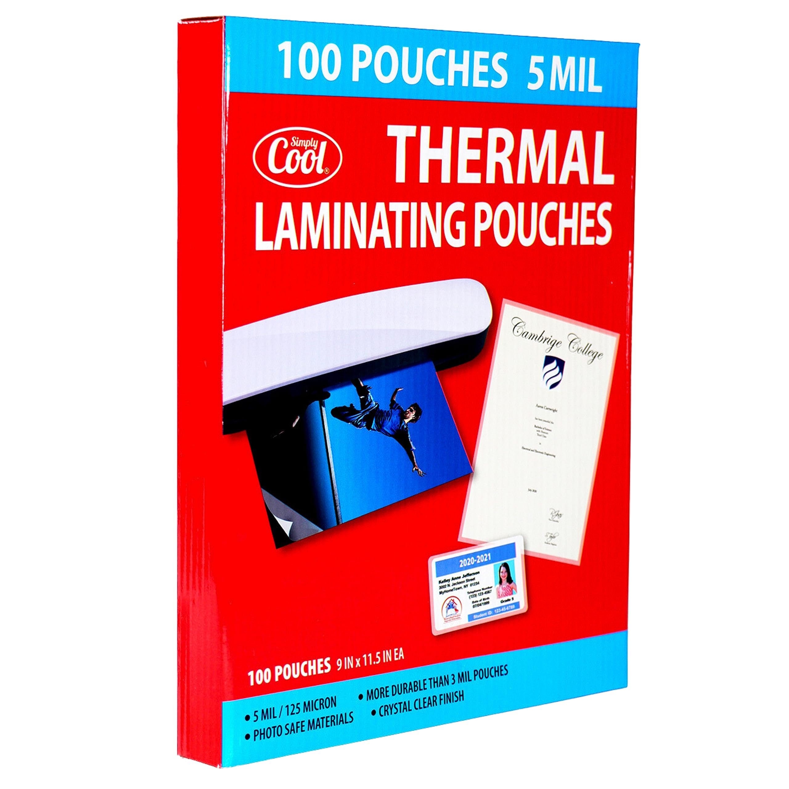 5Mil Thermal Laminating Pouches (100 Count) 9X11.5 Inch Letter Size Dry-Erase Friendly Sheets, Compatible With Laminators Crysta